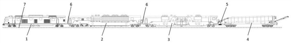 Railway tunnel full-section ballast bed coal suction vehicle set