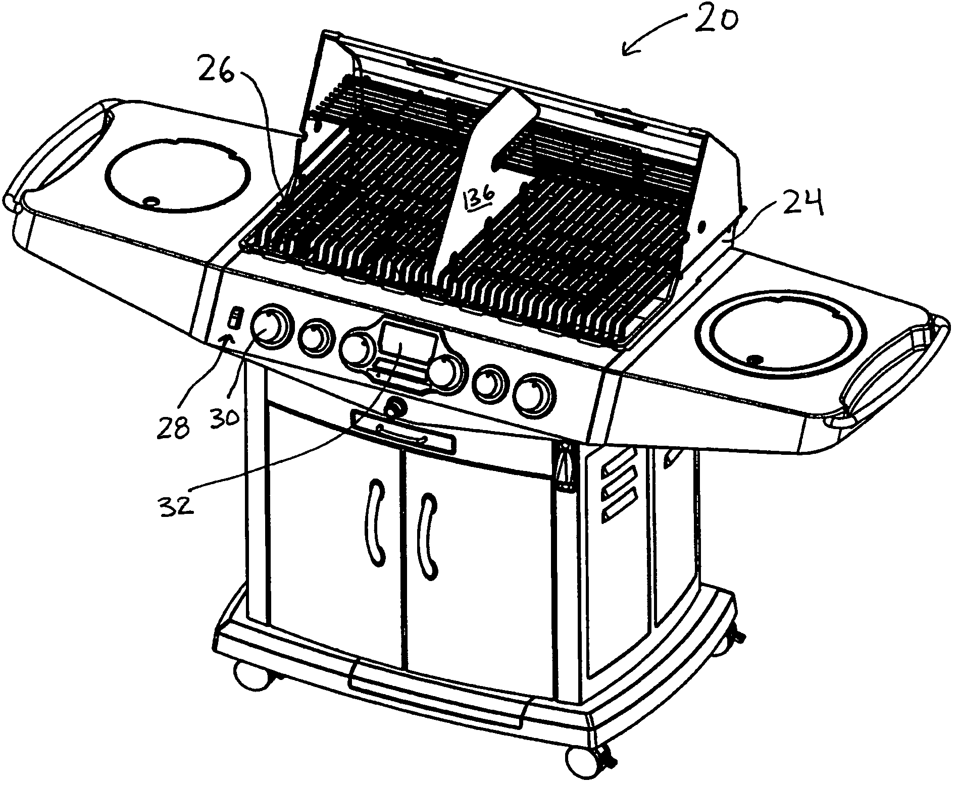 Temperature control apparatus and method for a barbeque grill