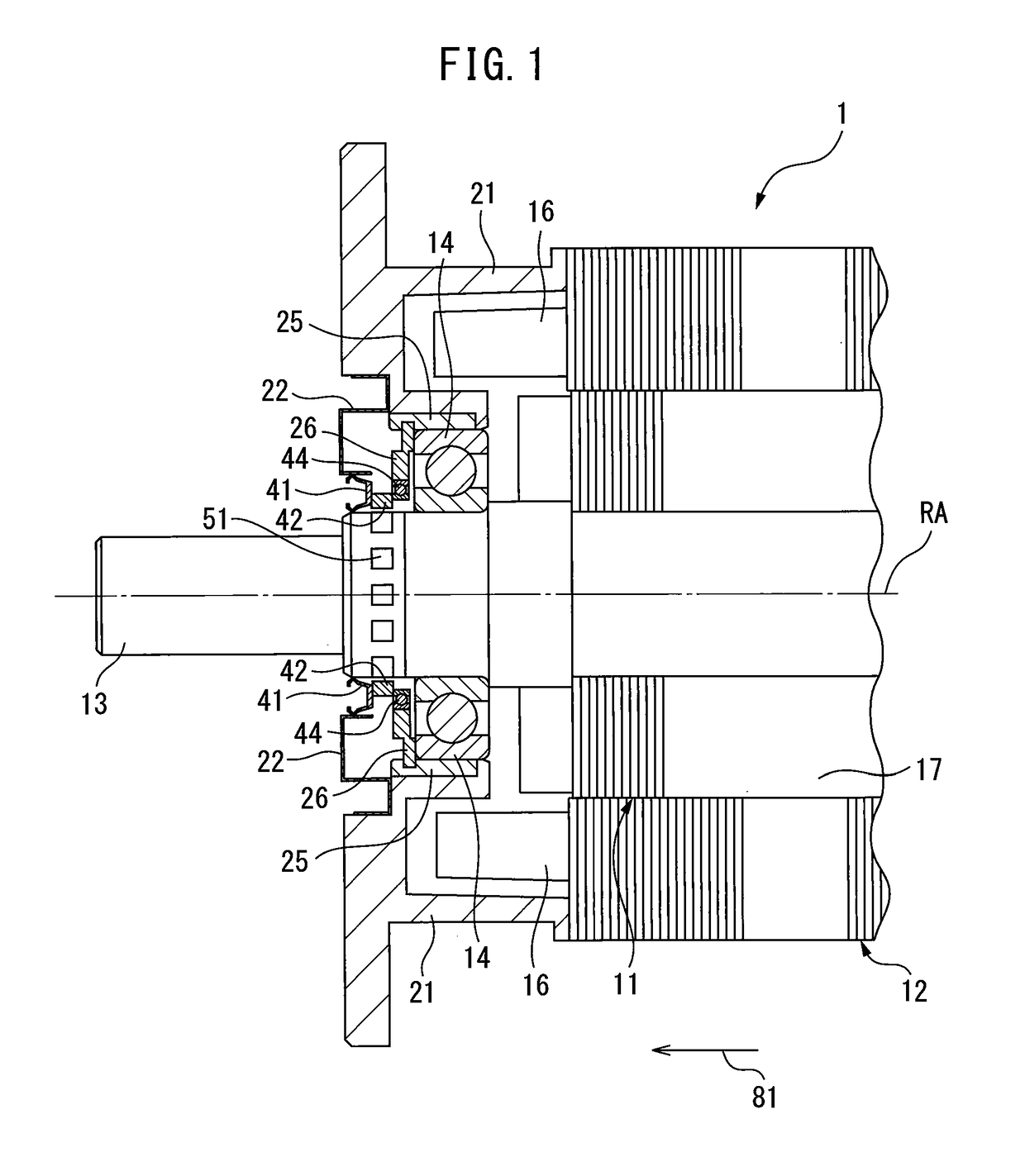 Motor for suppressing entry of foreign matter