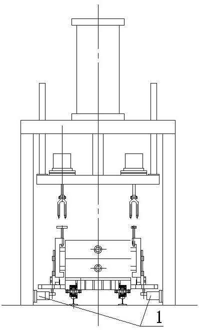 Automatic box locking device and method for sand-lined iron mold casting pouring trolley