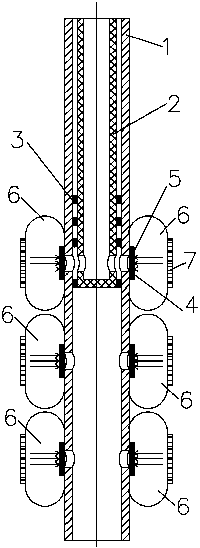 Multi-point bag type grouting device for controlling soil deformation and method thereof