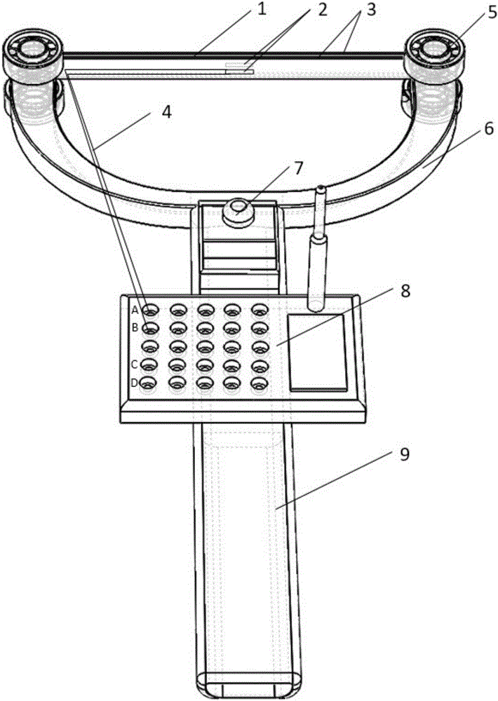 Special device for measuring large curvature radius and measuring method
