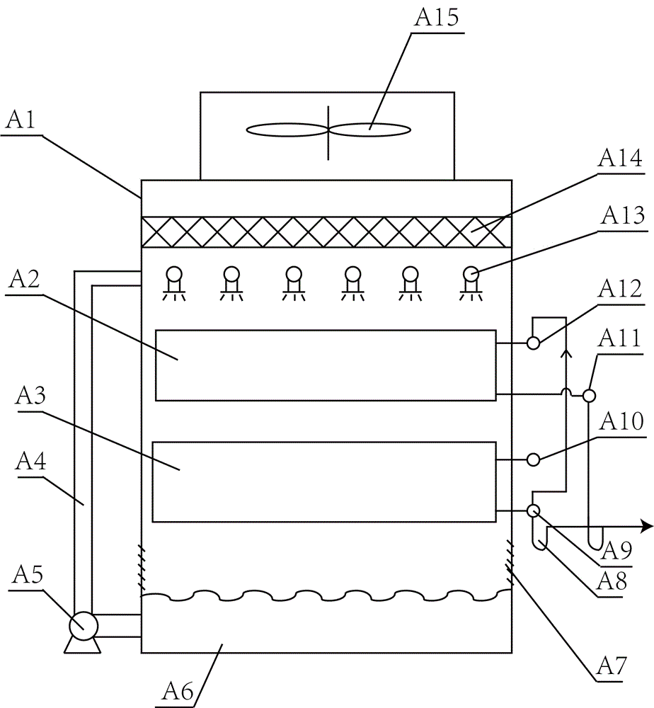 Intermediate liquid discharge type efficient condensation system