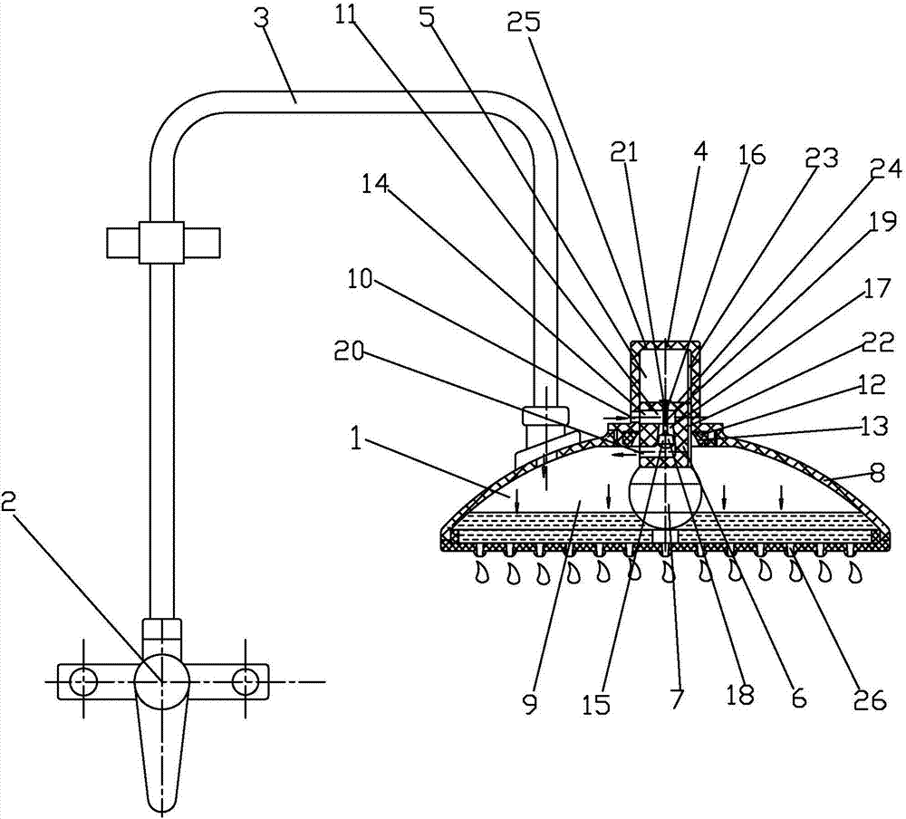 Automatic water dropping preventing household shower head