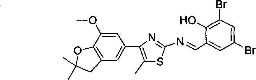 5-[2-(Benzylimino)thiazole-4-yl]benzofuranol ether and its application in preparation of pesticide