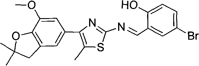 5-[2-(Benzylimino)thiazole-4-yl]benzofuranol ether and its application in preparation of pesticide