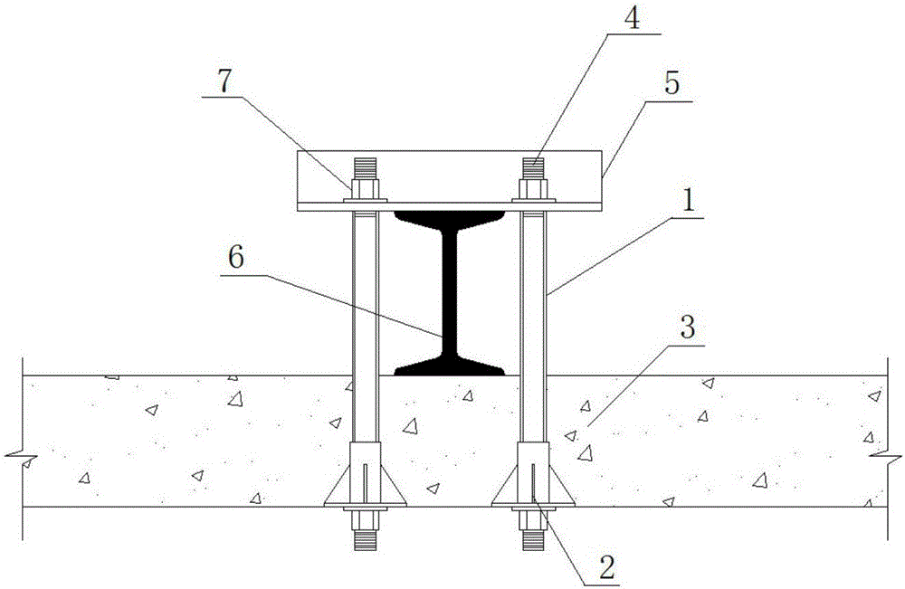 Cantilever scaffold steel girder anchoring method