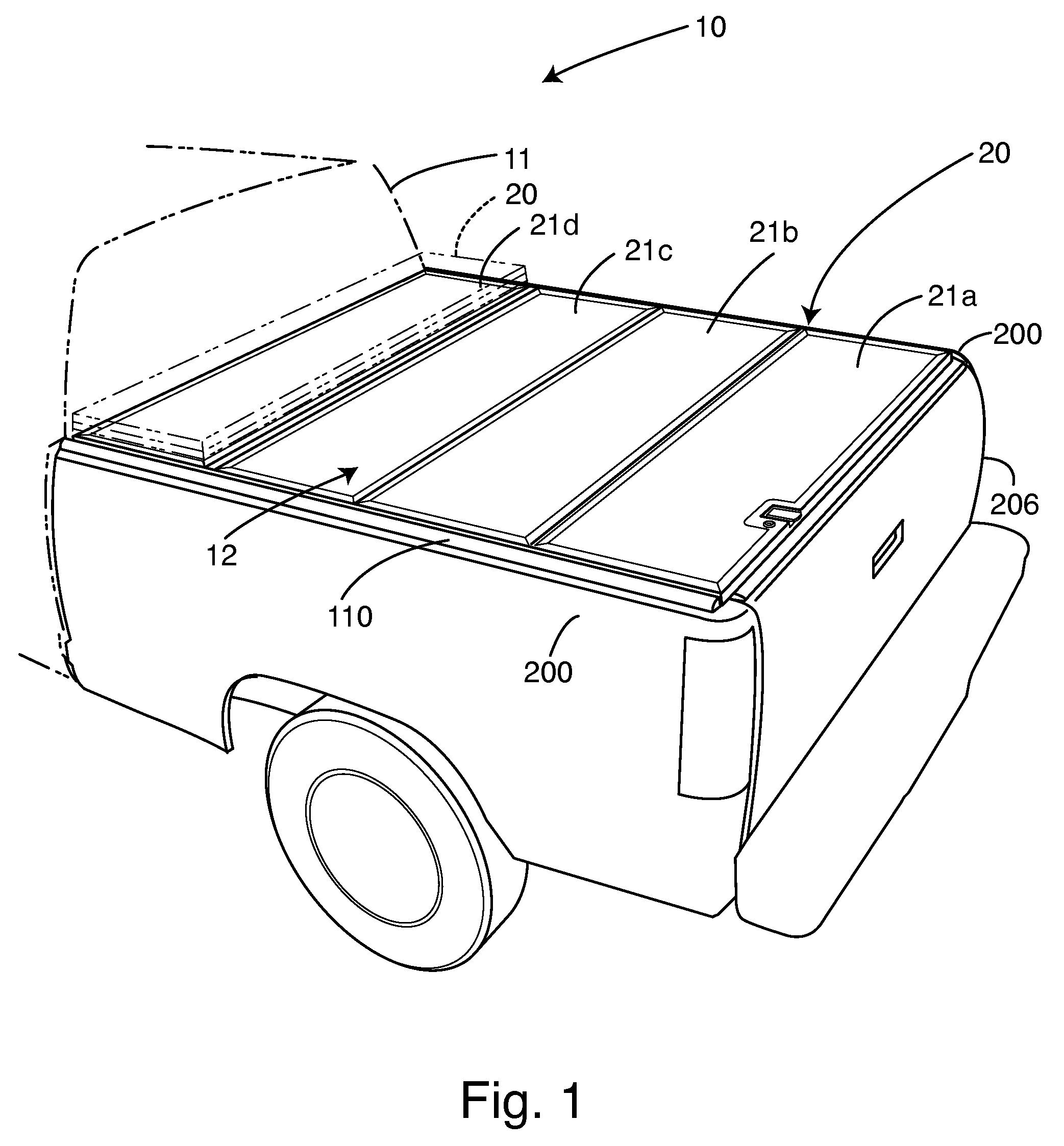 Folding cargo bay cover for pickup truck