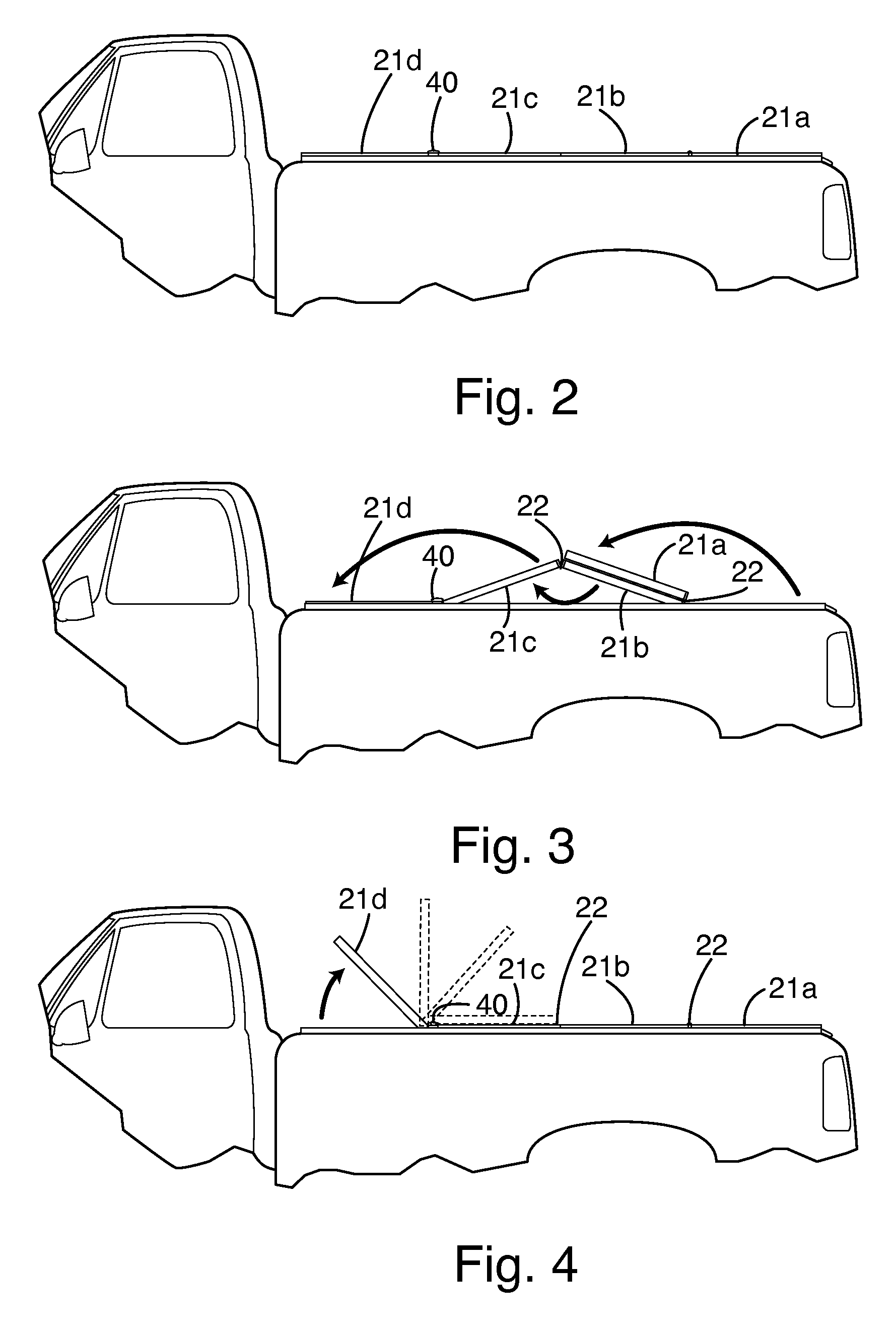 Folding cargo bay cover for pickup truck