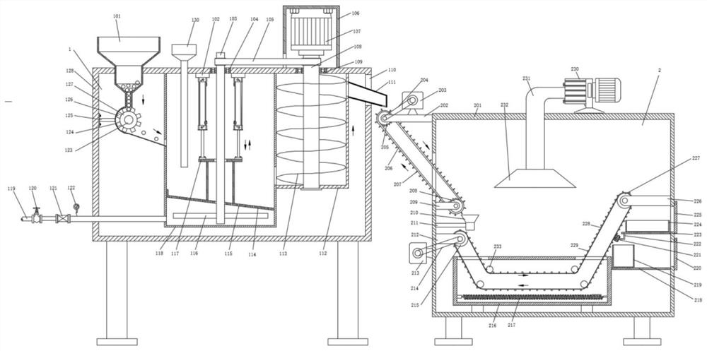 A frying device for processing lion head