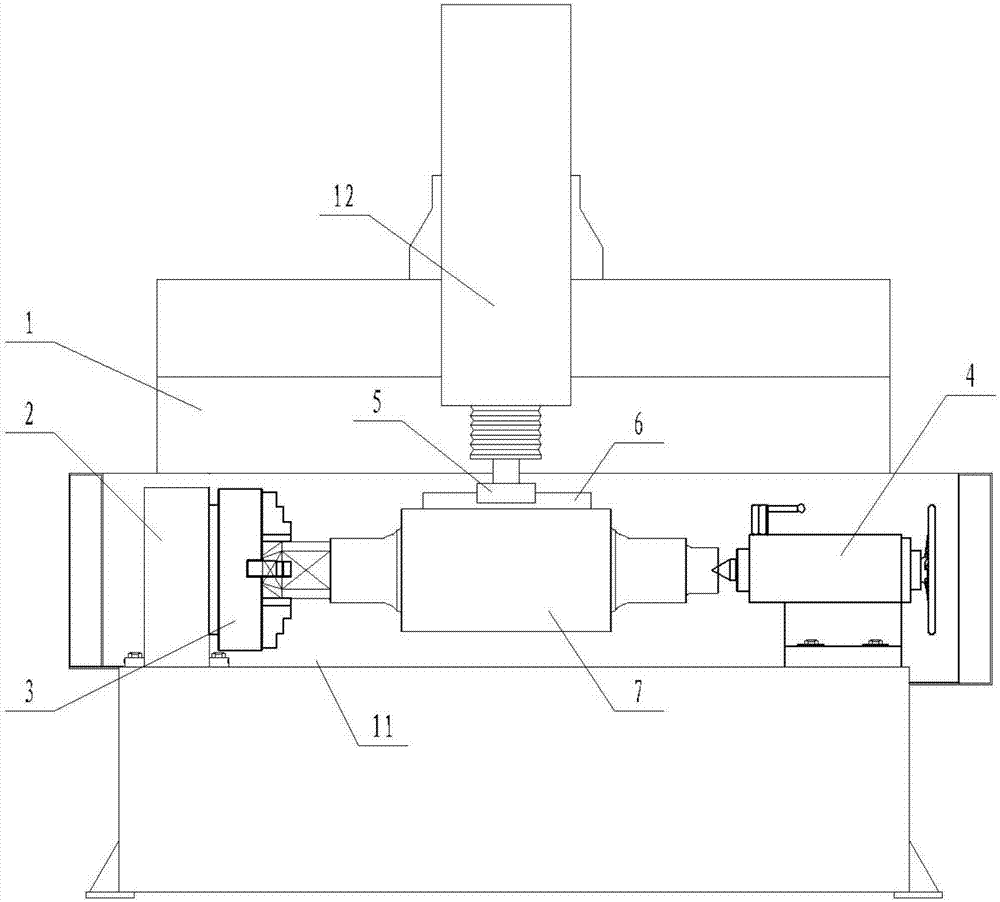 Device for machining deformed steel bar roller transverse rib and electrical discharge machining method of deformed steel bar roll transverse rib