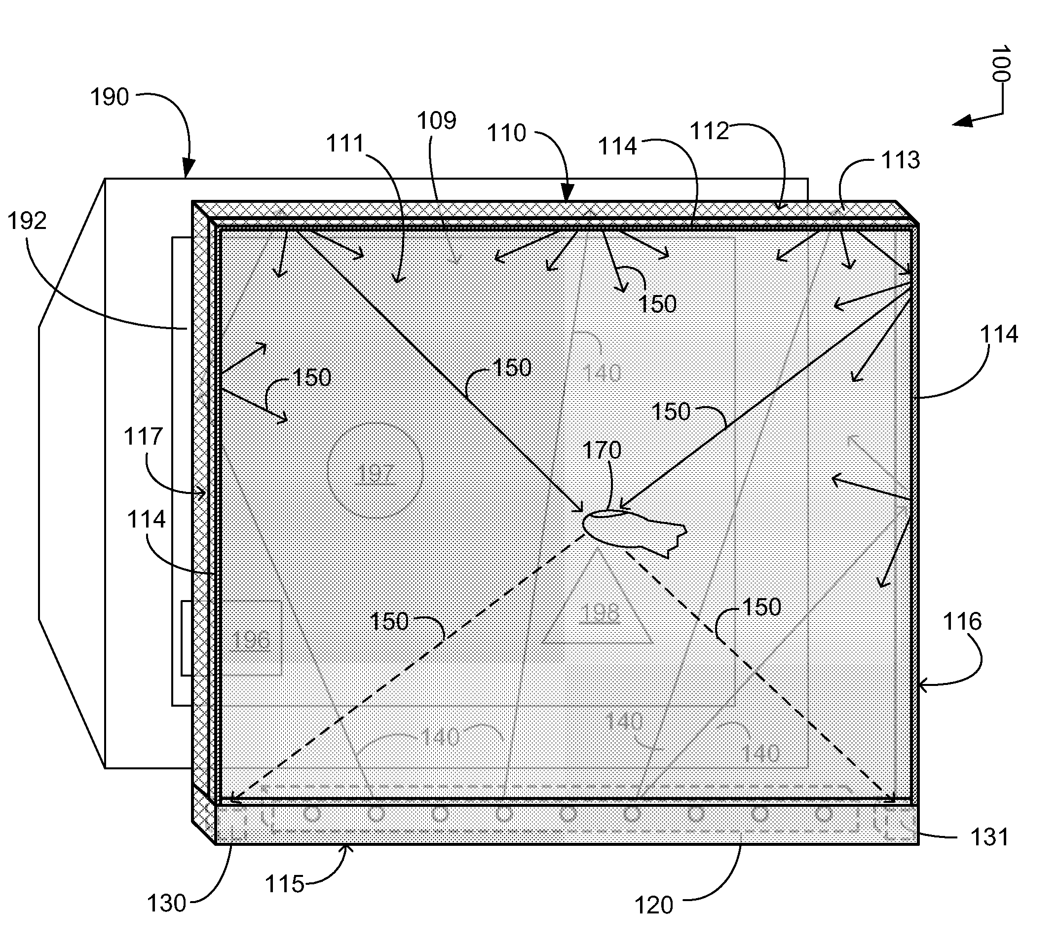 Touch Panel Display System with Illumination and Detection Provided from a Single Edge