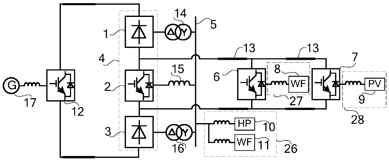 Layered direct-current power transmission system