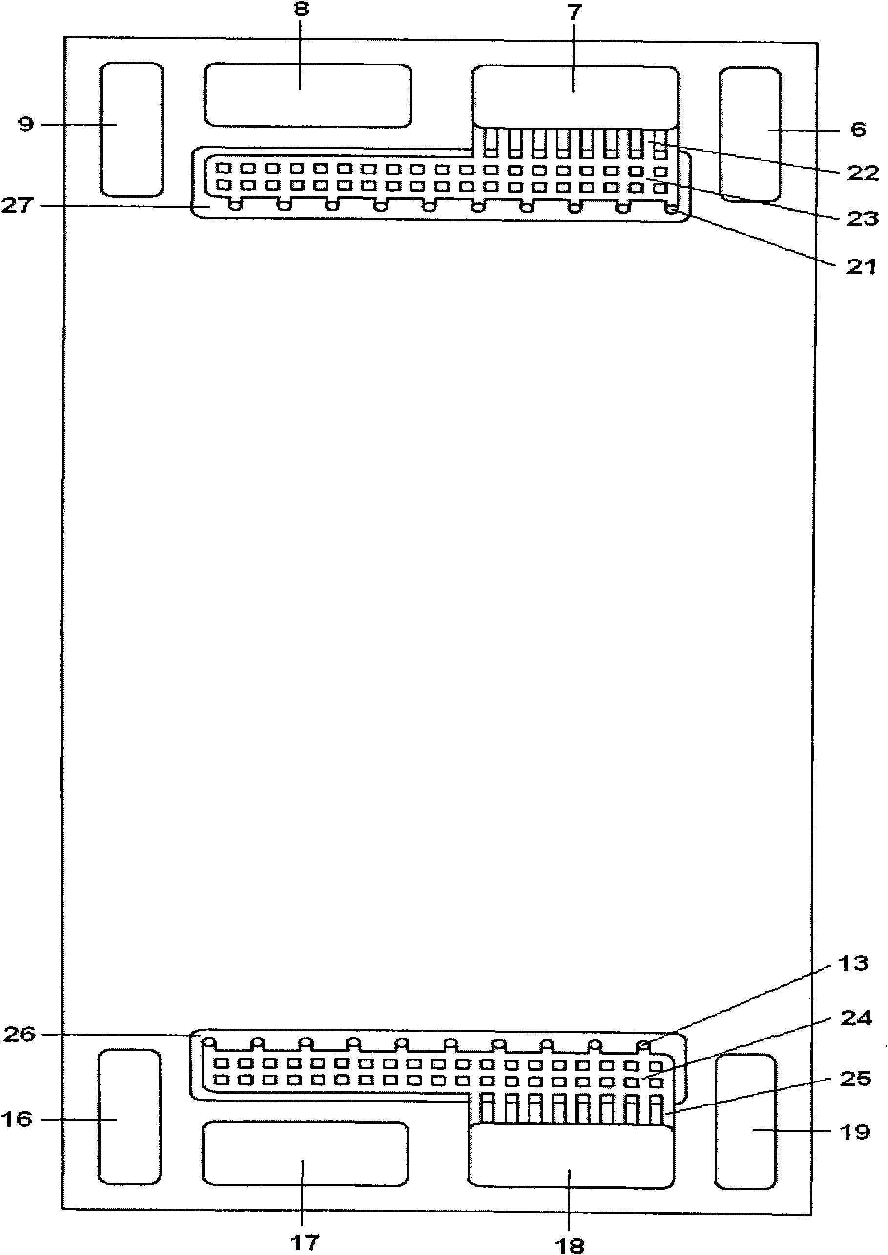 Fuel cell based on in-plate counter-flow flow field