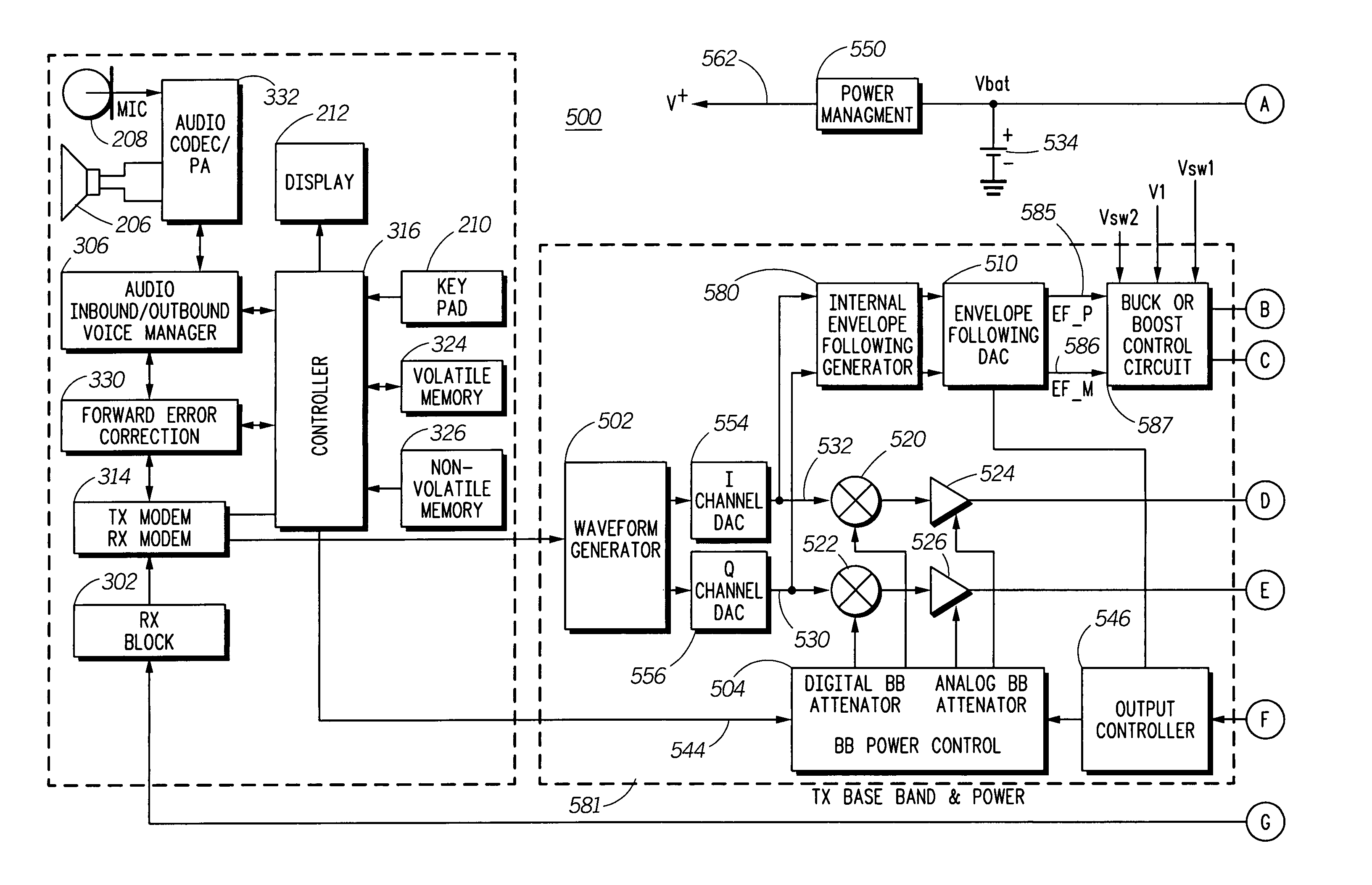 Amplifier with varying supply voltage and input attenuation based upon supply voltage