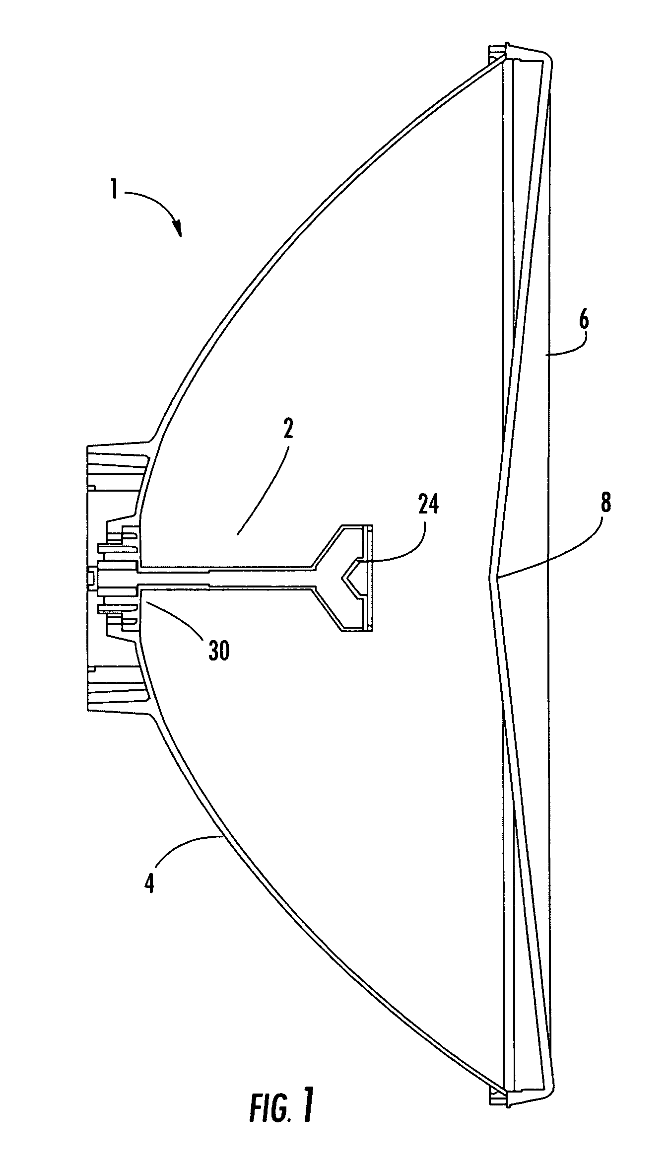 Reflector antenna with injection molded feed assembly
