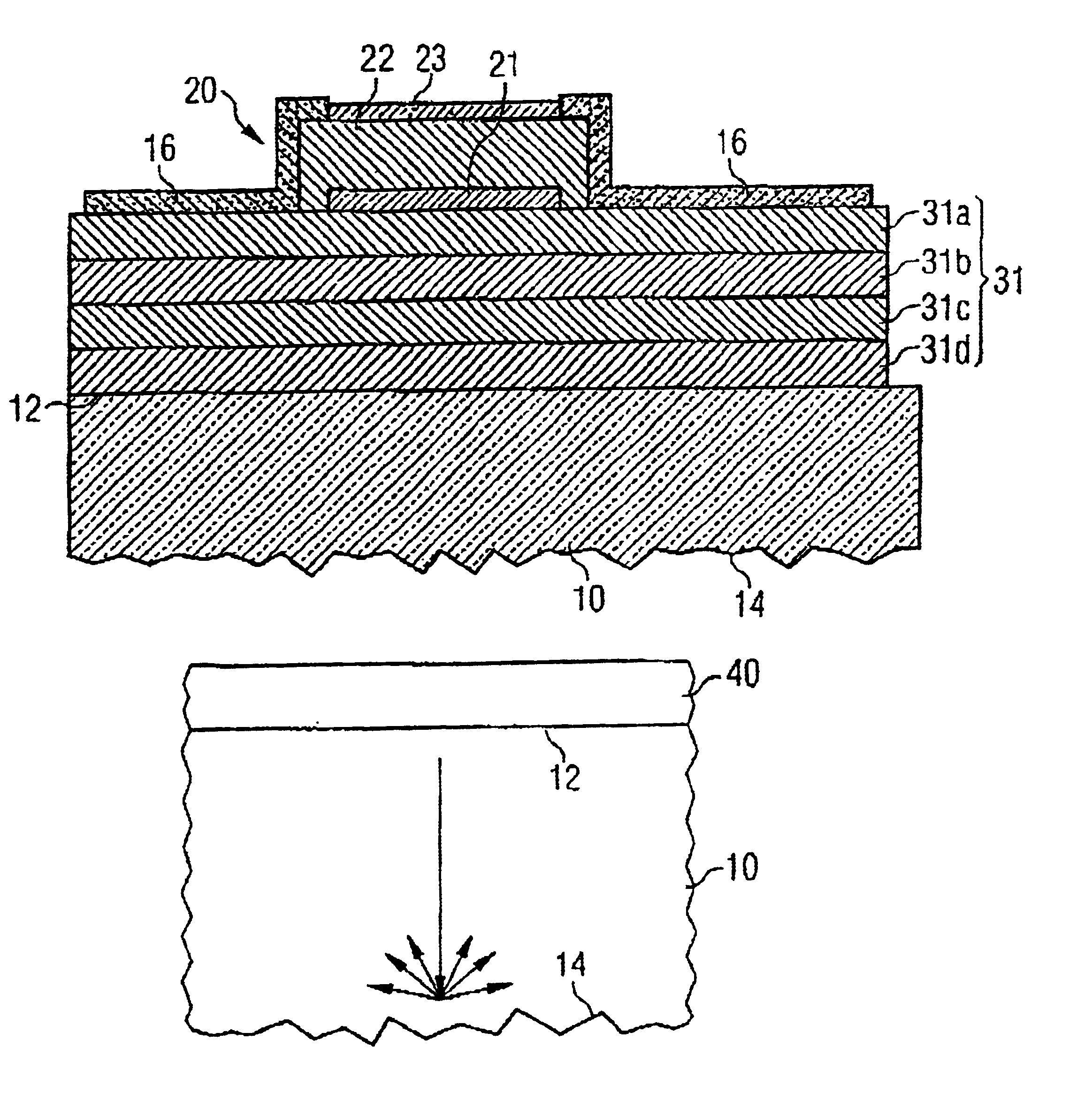 Bulk acoustic wave filter with a roughened substrate bottom surface and method of fabricating same