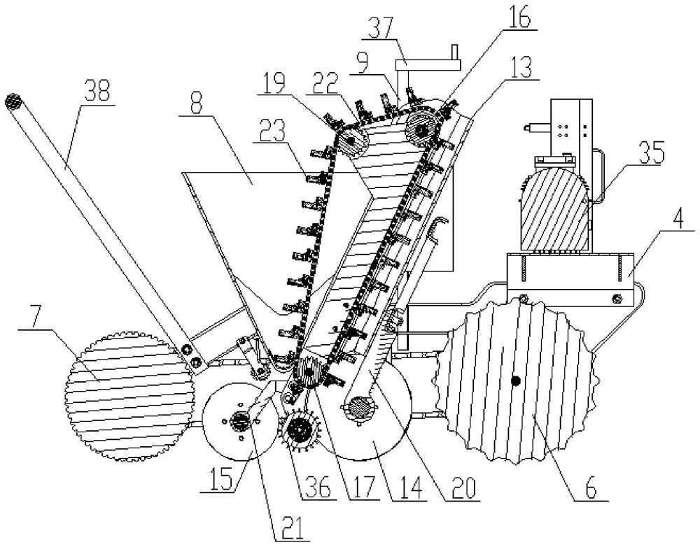 Remote control type garlic seeding machine and seeding method