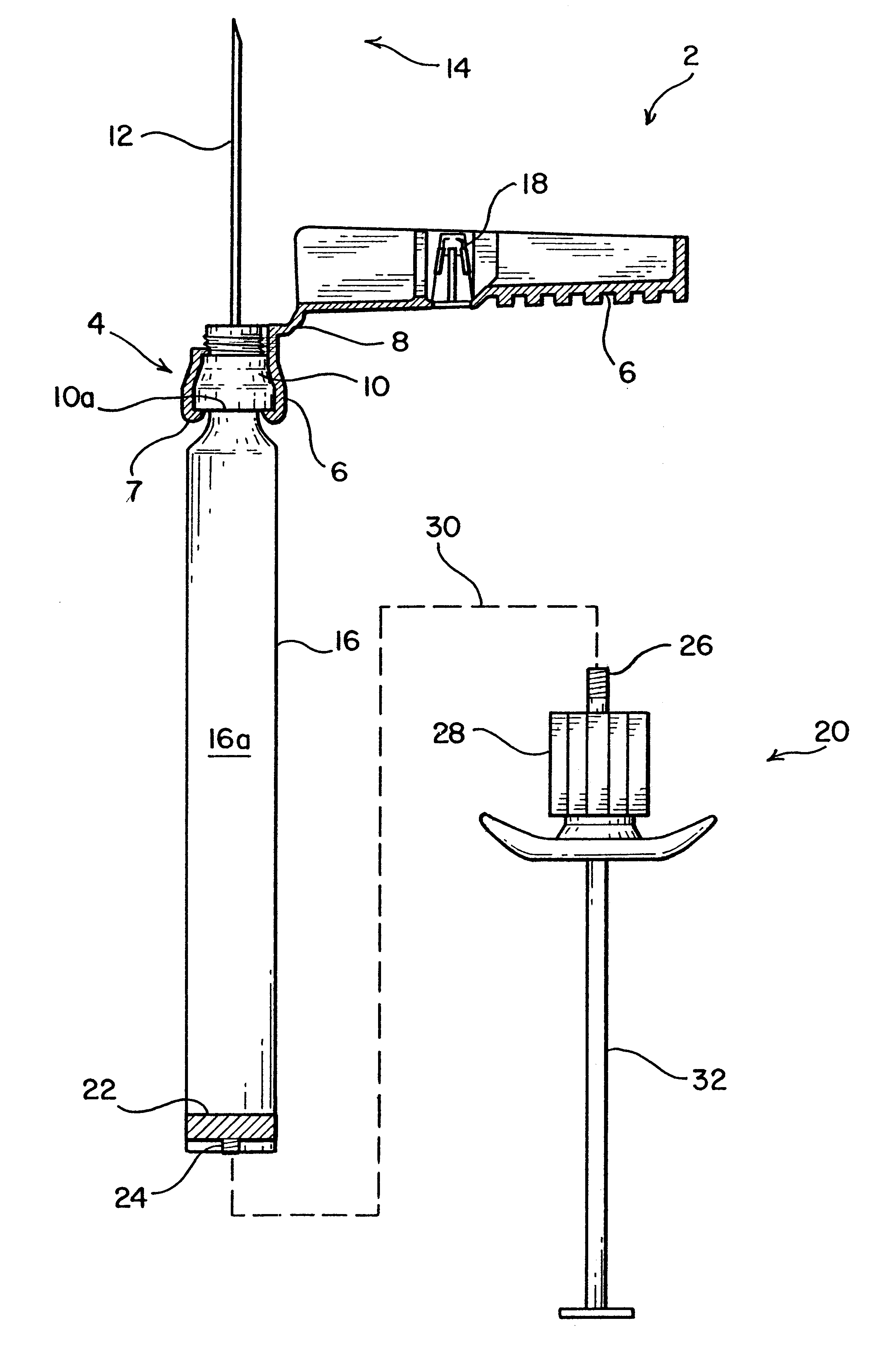 Needle protection apparatus used with a vial