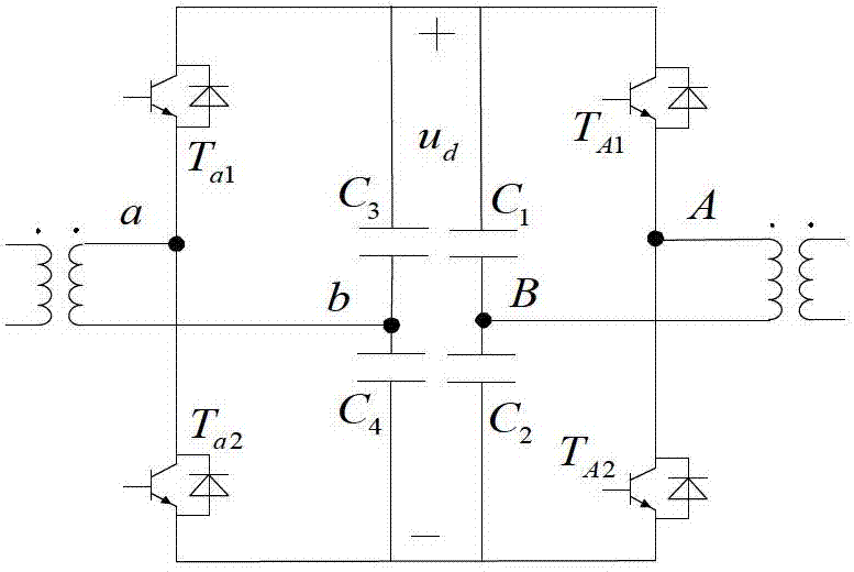 Three-phase high-voltage cascade type AC (Alternating Current) -DC (Direct Current) -AC bidirectional converter and control method thereof