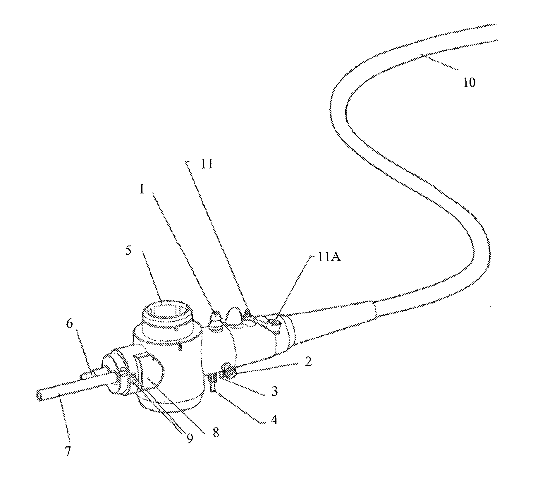 Device and method of taking samples from medical equipment for the purpose of microbiological testing