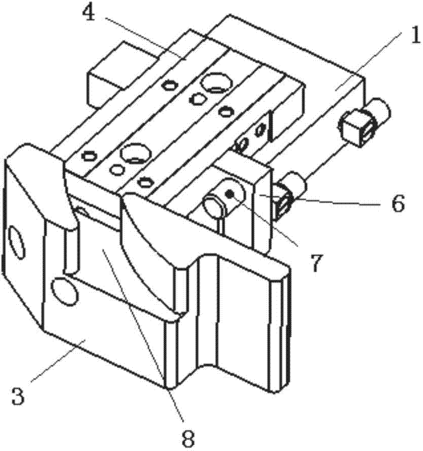 Wedge-shaped block type clamp pushing and pulling mechanism