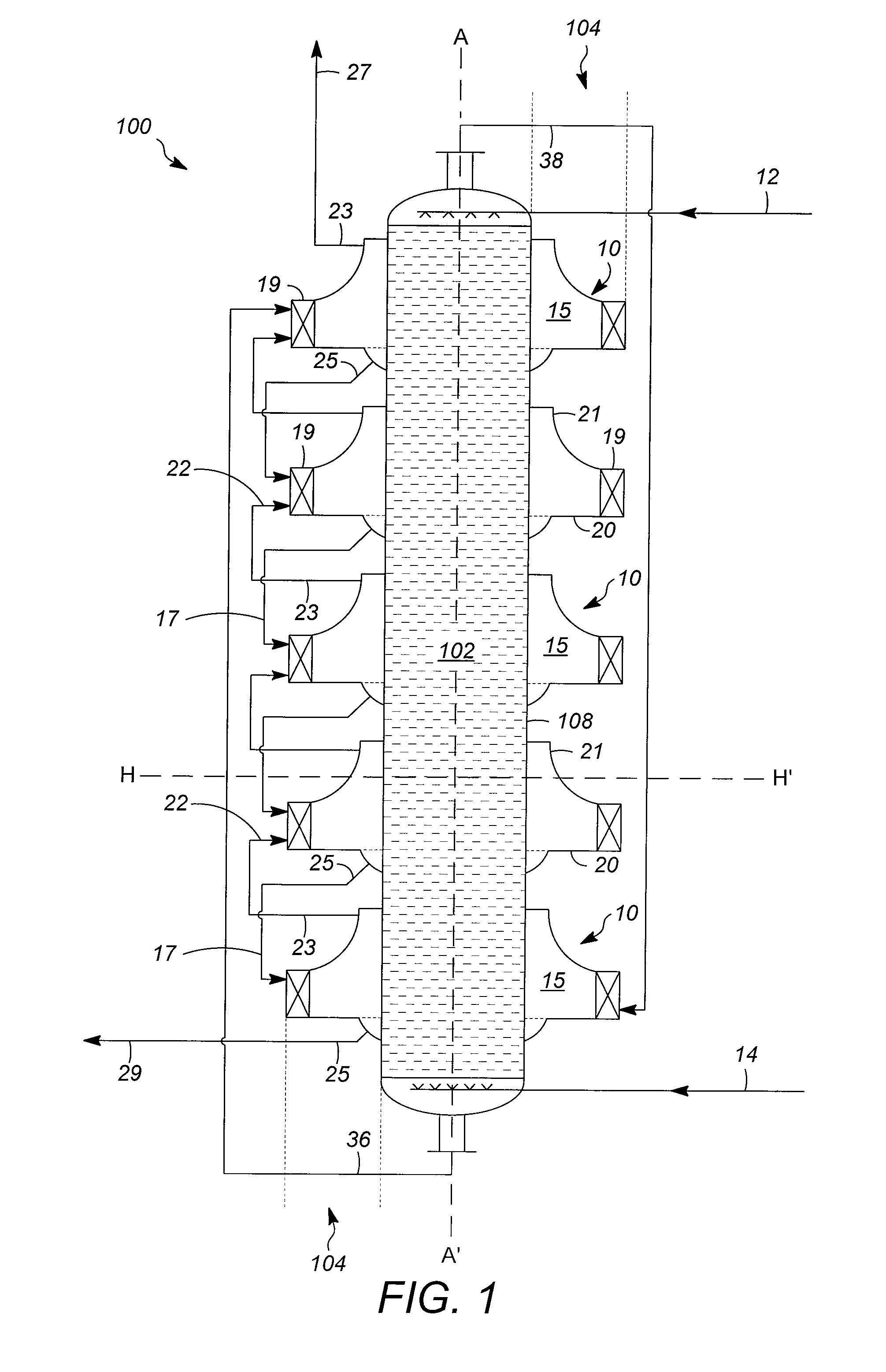 Vapor-Liquid Contacting Apparatuses Having a Secondary Absorption Zone with Vortex Contacting Stages