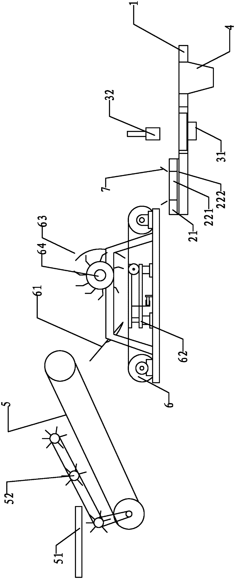 Automatic feeding device of particle crumble blank