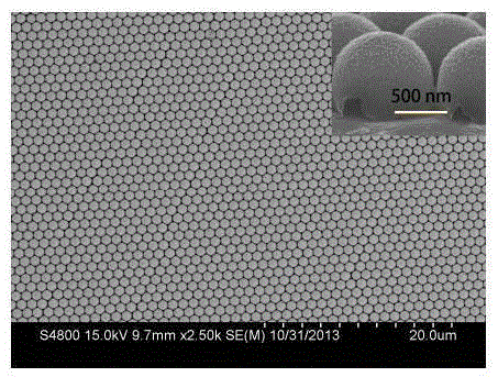 Wide ultraviolet light absorption Fega hollow sphere nano-array material and preparation method thereof