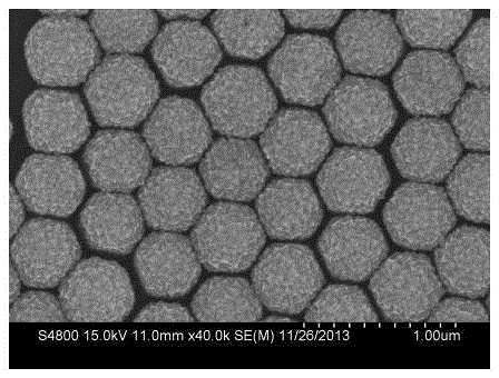 Wide ultraviolet light absorption Fega hollow sphere nano-array material and preparation method thereof