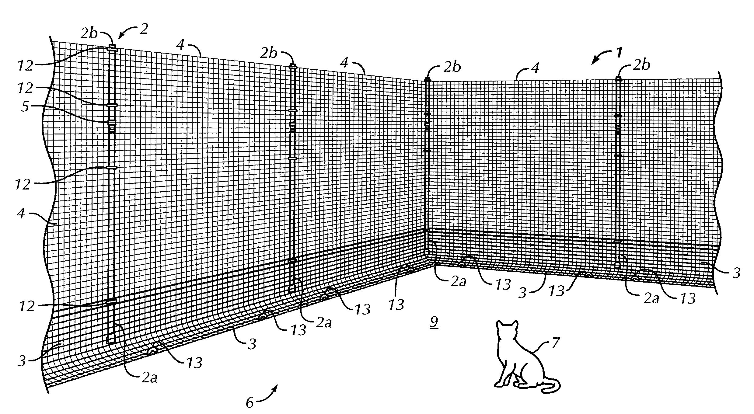 Cat confinement fence