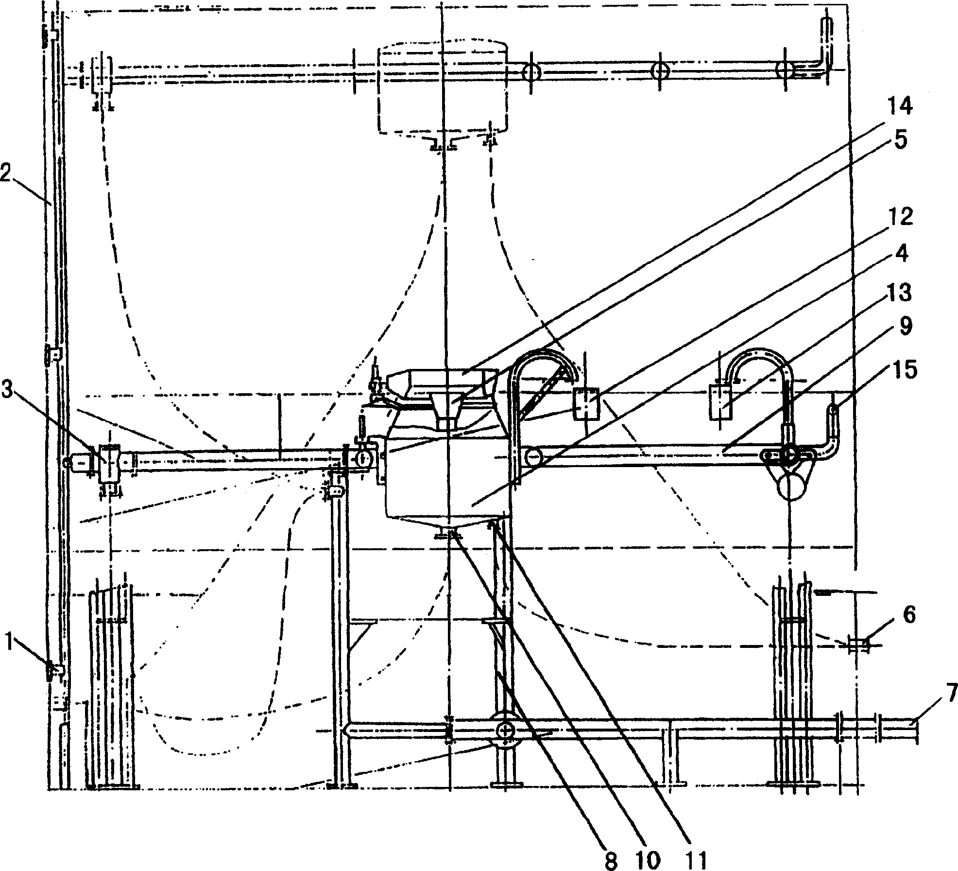 Floating circular current oil receiver and circular current separating method