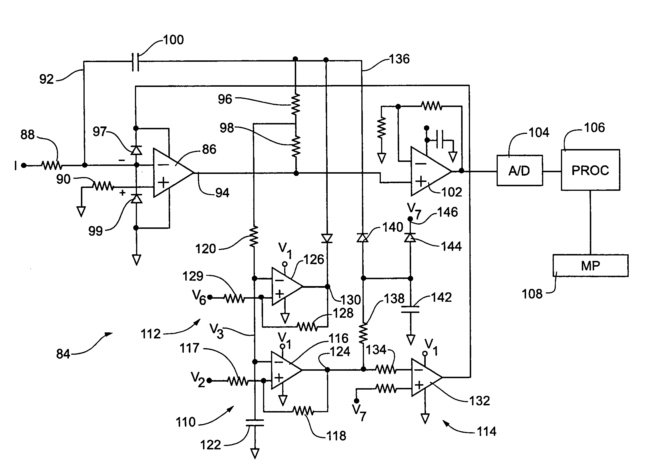 Integrating electrometer amplifying circuit