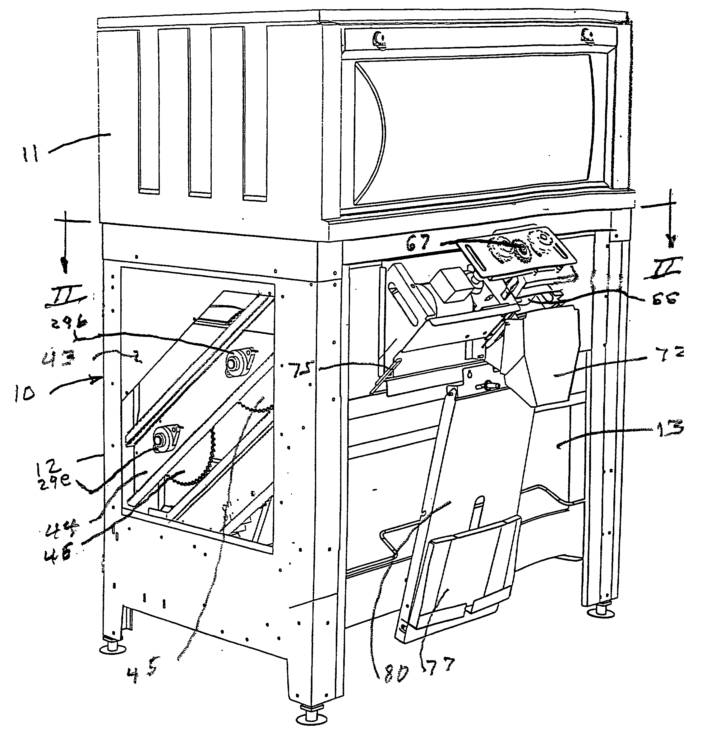 Apparatus for removal of ice from a storage bin