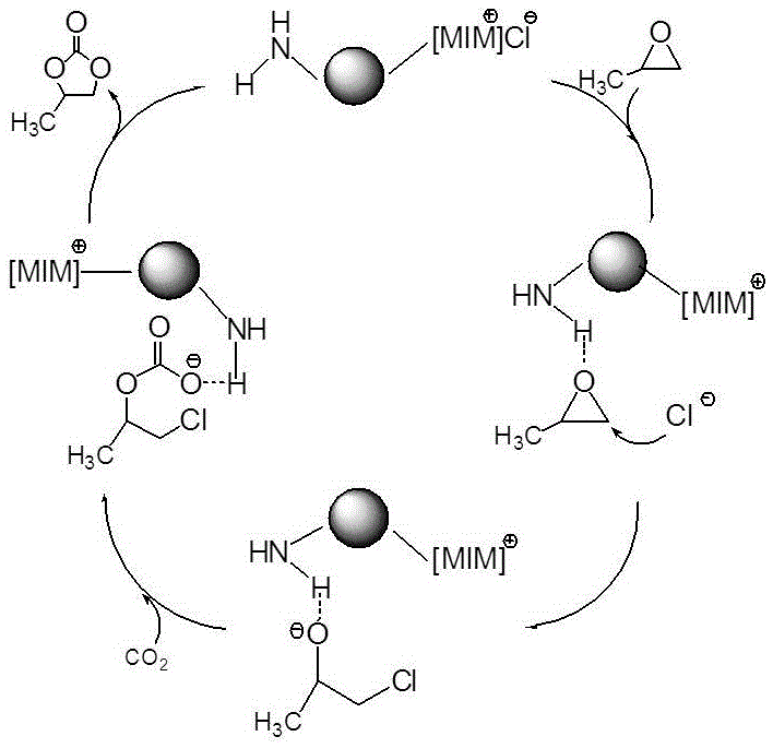 Preparation method of 1-aminopolypropylether-3-methylimidazolium chloride ion liquid catalyst