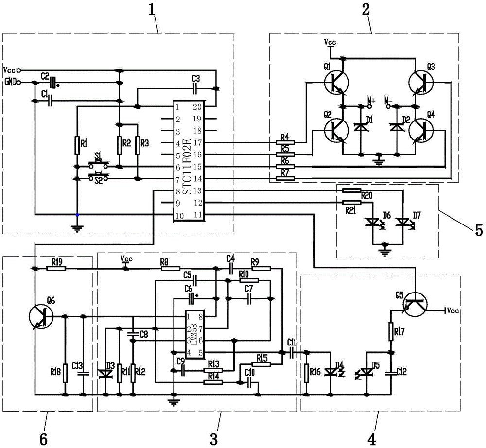 A garbage bin opening and closing control circuit