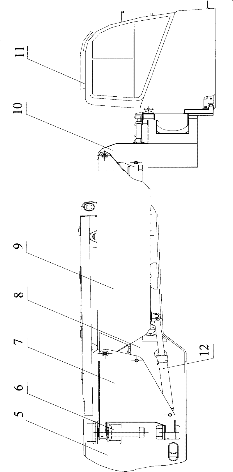 Crane and its displacement device