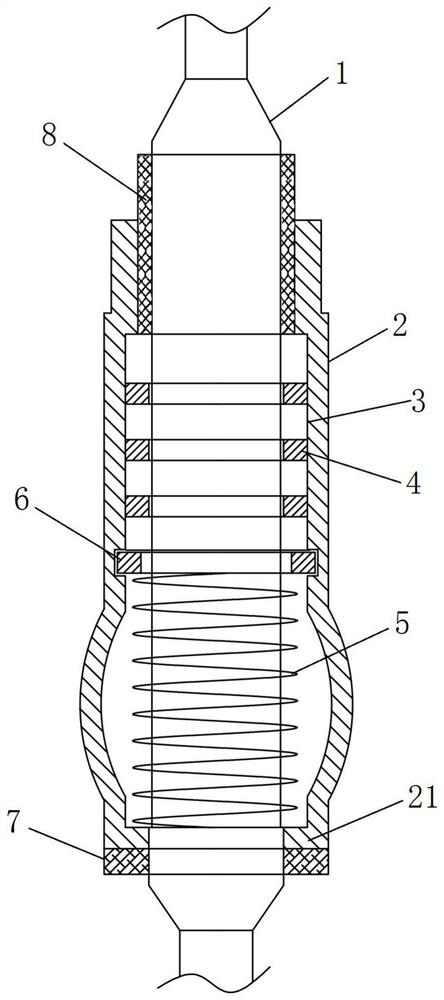 Shock-absorbing cable joint for high-voltage cables