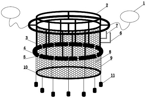 A kind of floating-sink type culture net cage with equal pressure control and control method