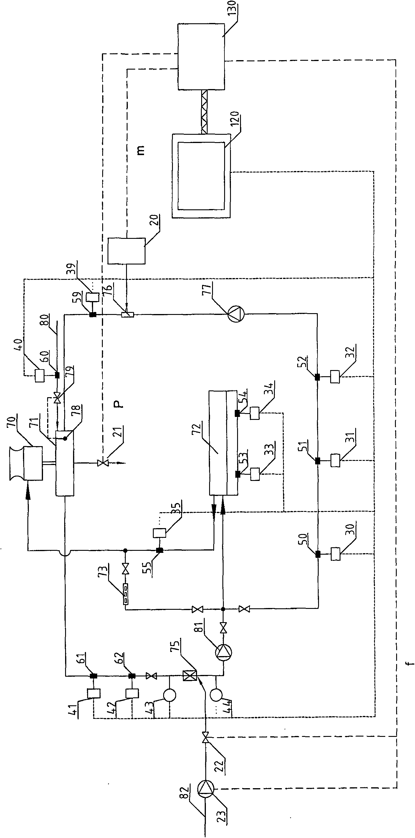 Automatic control device for treating cooling circulation water system by ozone