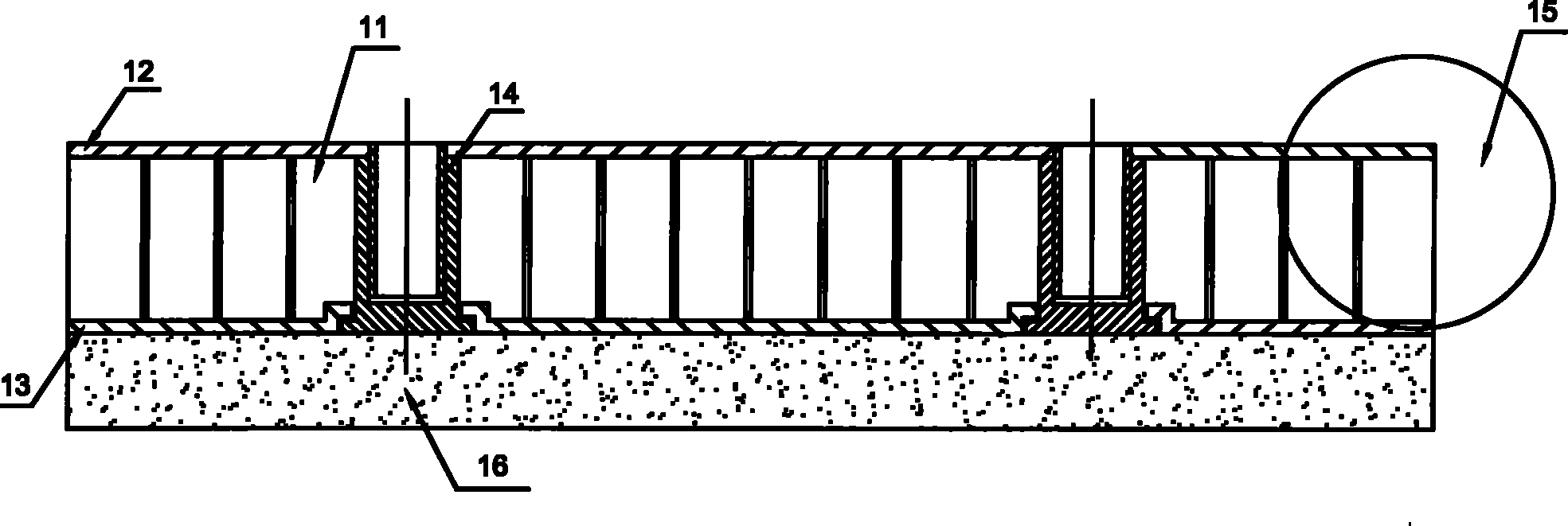 Embedded type stone material cellular compound plate dried hanging structure