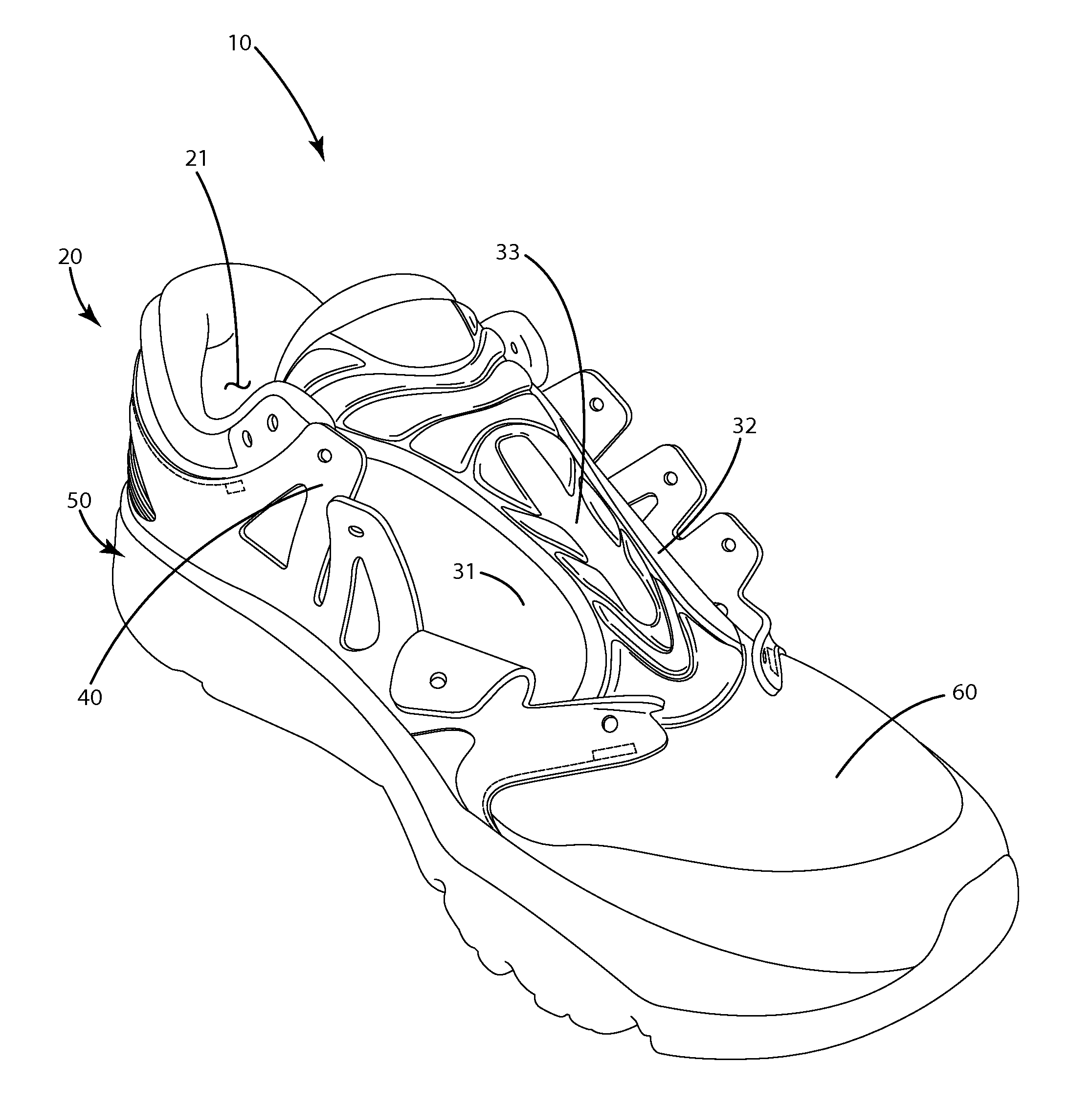 Footwear including a support cage