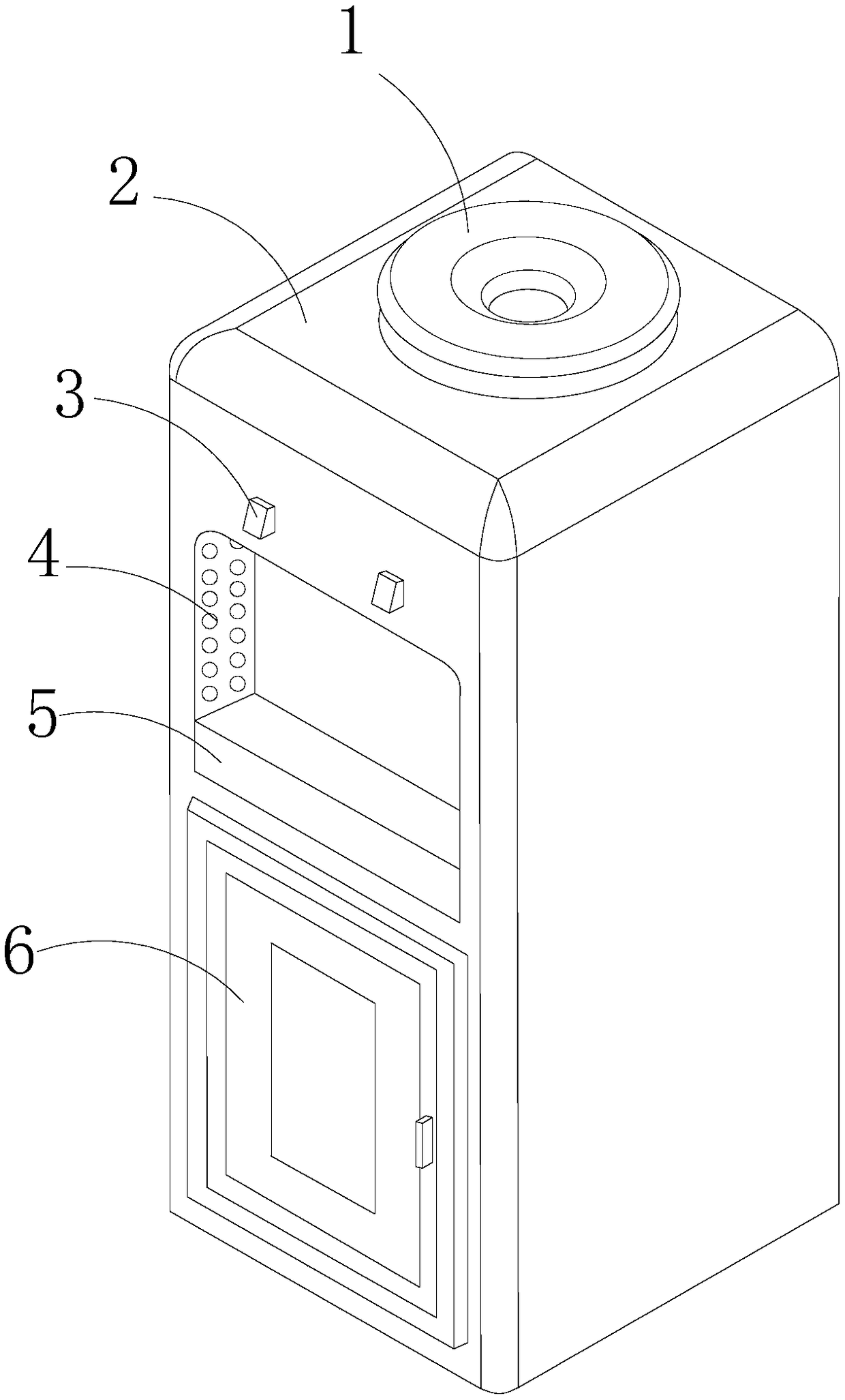 Water dispenser for triggering lighting device based on size change of water outlet