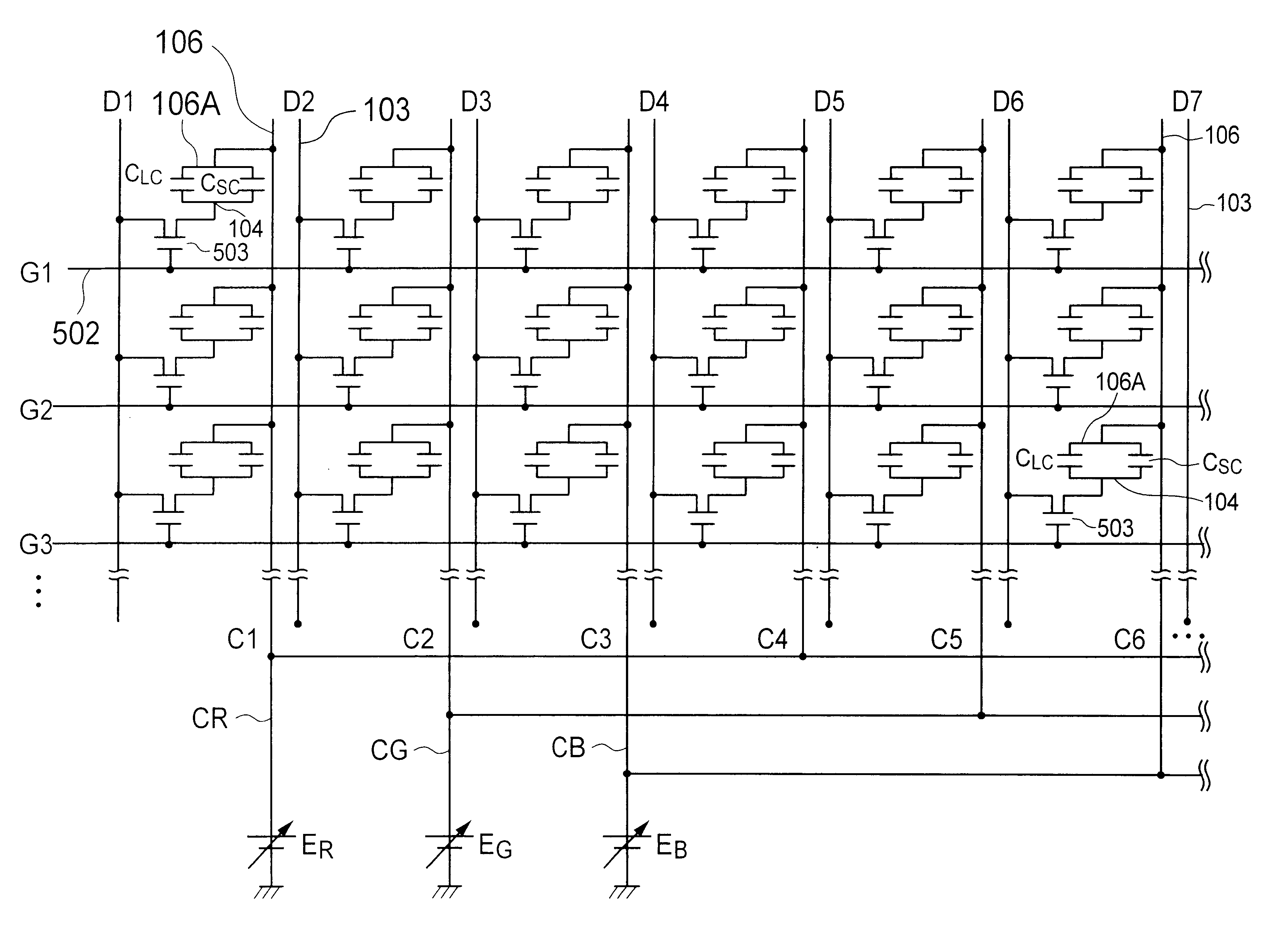 Active-matrix in-plane switching mode LCD panel having multiple common electrode voltage sources