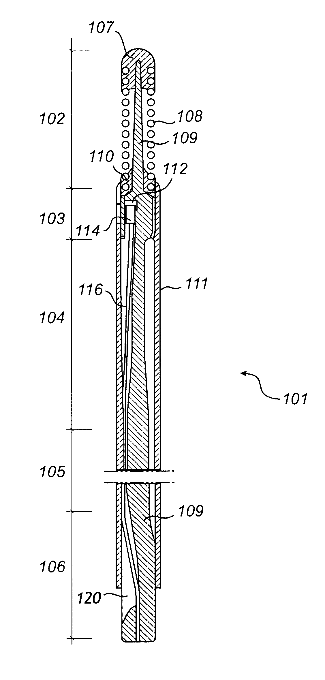 Device for acquiring physiological variables measured in a body