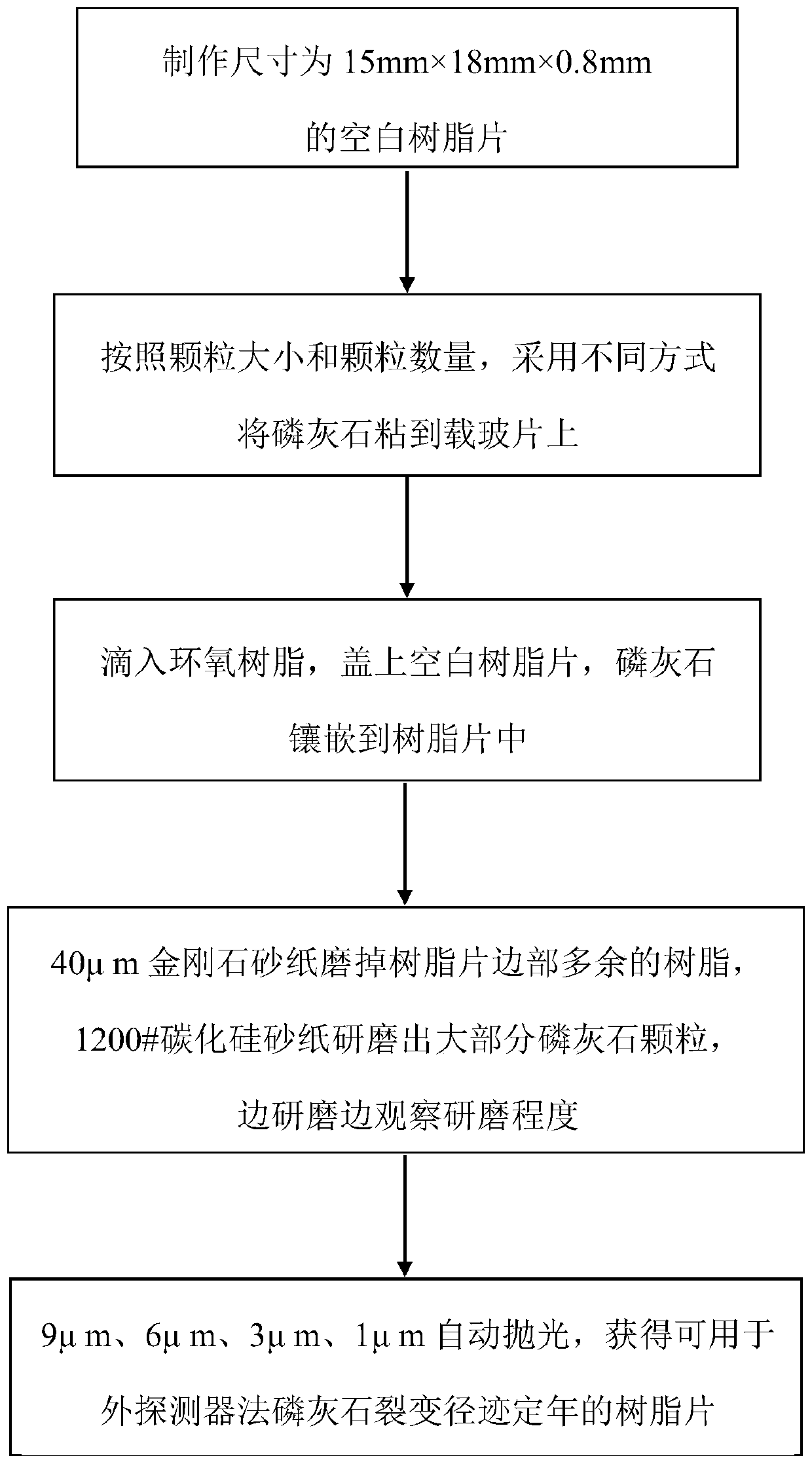 Preparation method of apatite resin sheet for external detector method