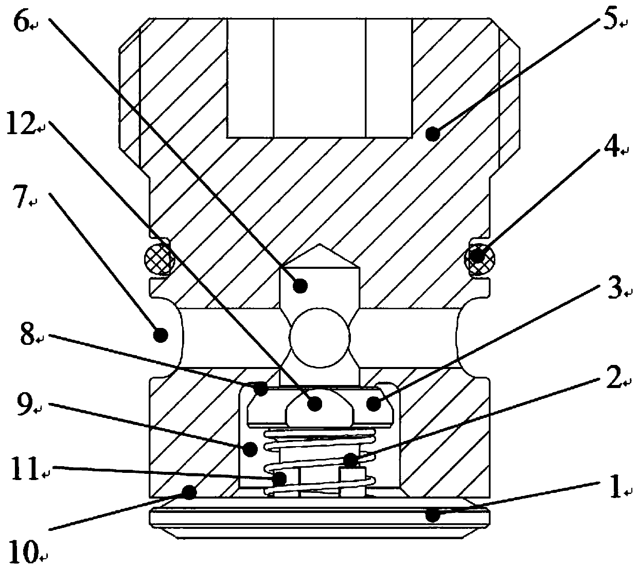 A large flow high pressure variable pump oil inlet valve