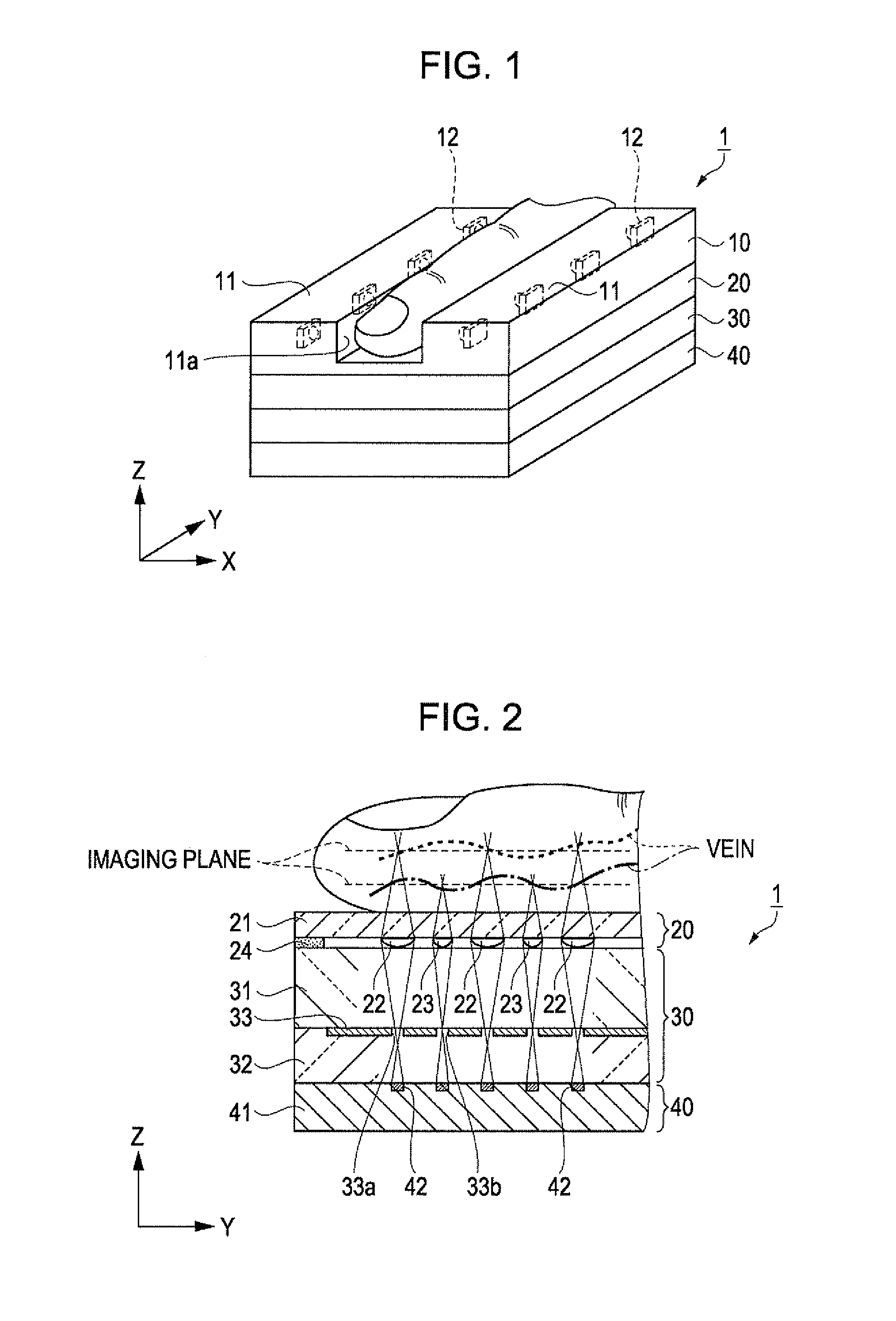 Imaging device, biometric authentication device, electronic equipment