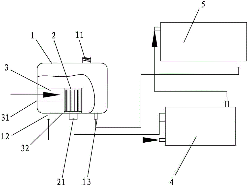 Water-injecting sound-attenuating air filter applied to motor tricycle