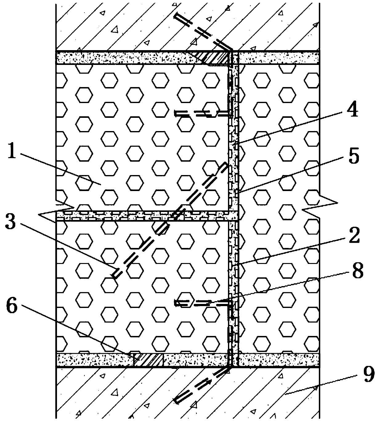 Fabricated light-weight interior partition wall joint structure and construction method thereof